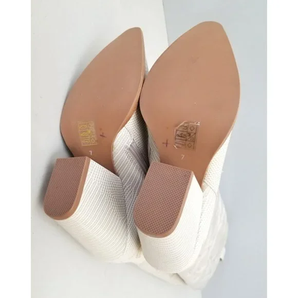 Free People Deja Over-the-Knee Boots Cream Faux Lizard Size 7 - Picture 5 of 5